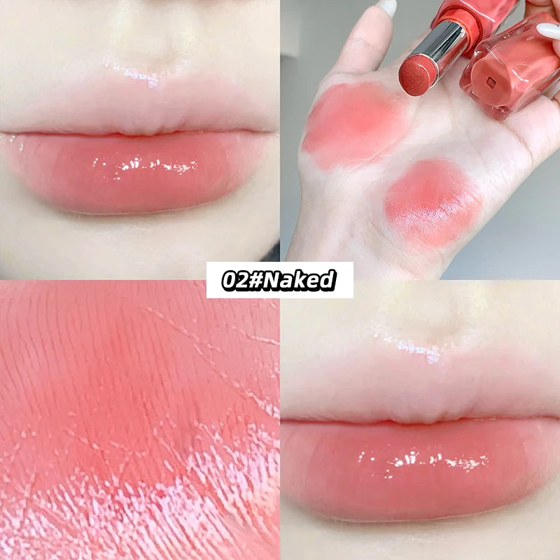 Gege Bear Mirror Gloss Lipstick — Ice-Translucent Water-Gloss Finish, Plumping and Hydrating