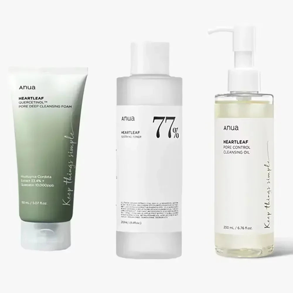 Korean Anua Skin Care Set Heartleaf